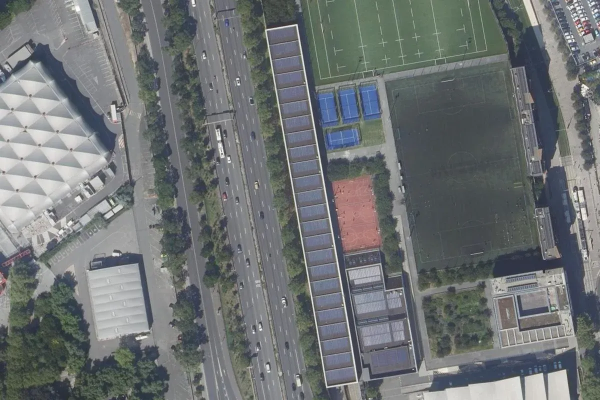 Vue aérienne du site Jules Ladoumègue et de ses abords